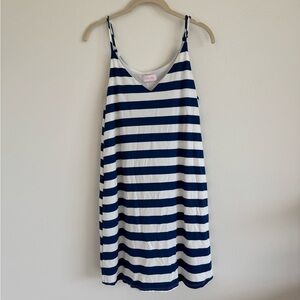 Pink Lily Navy and White Striped Mini Dress